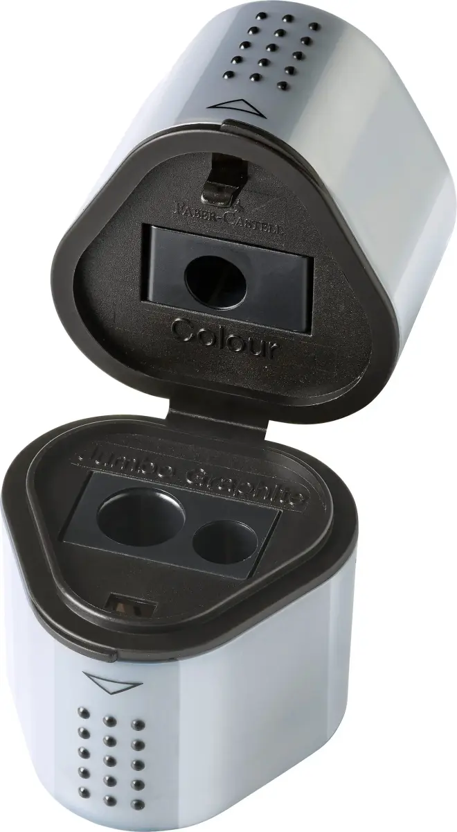 Faber-Castell Grip Trio Pencil Sharpener: Silver, 1 Unit | 3-in-1 Ergonomic Design for All Pencils - view 3