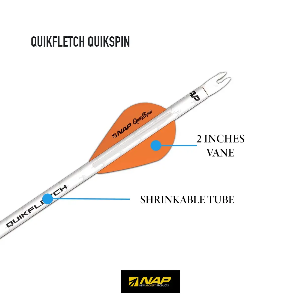 New Archery Products Quikfletch Quikspin 2" 3-Vane Stabilizing Fletching 6-Pack | Easy Arrow Building for Compound Bows - view 3