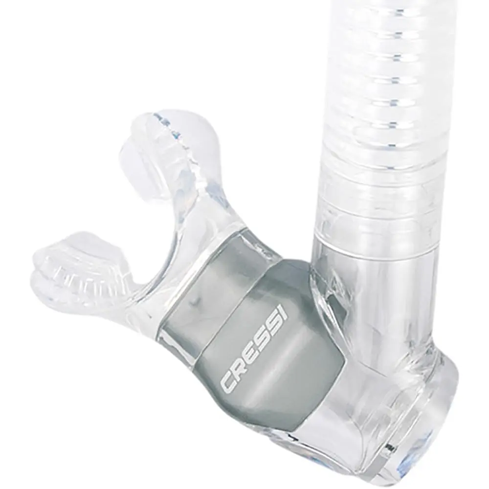 CRESSI Supernova Dry Snorkel Clear/Cobalt | Prevents Water Entry, Hypoallergenic Silicone - view 3