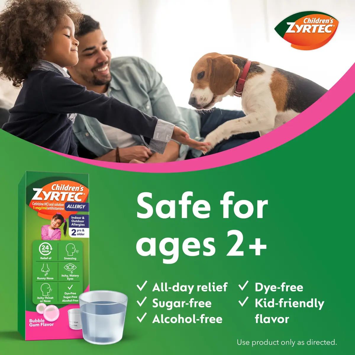 Zyrtec Children's Allergy Relief Syrup Bubble Gum 4 fl. oz | 24-Hour Kid's Antihistamine - view 5
