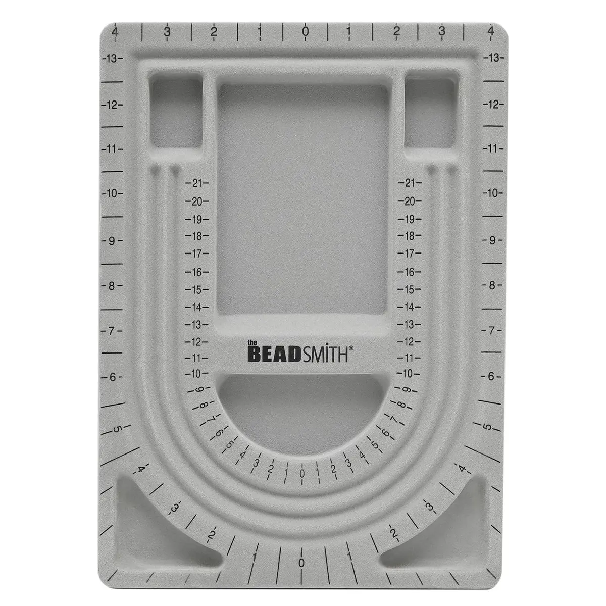 The Beadsmith Bead Board, Grey Flocked | Multi-Channel Jewelry Design Board (70-120c) - main product image