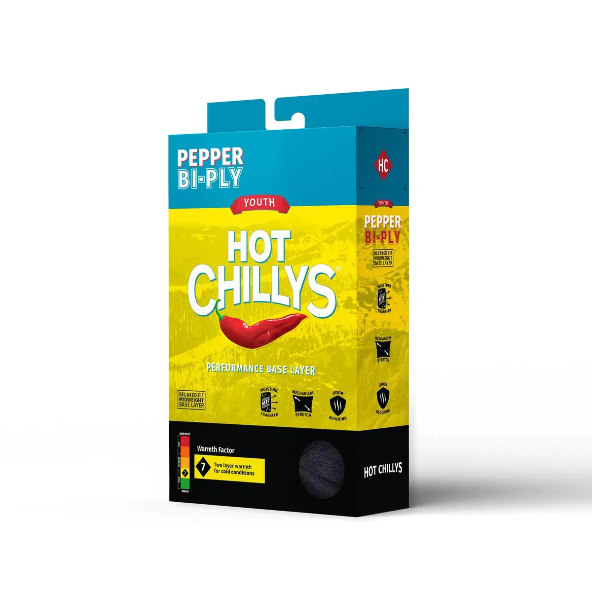 Hot Chillys Youth Pepper Bi-Ply Base Layer Pants | Midweight, Relaxed Fit, Black, Size: Medium - view 5
