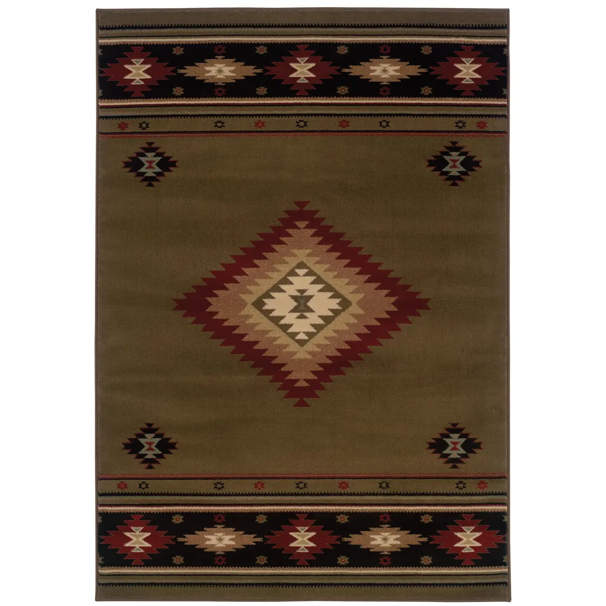 Oriental Weavers Hudson Area Rug 3'3" x 1'10" | Southwestern Lodge Style, Stain Resistant - main product image