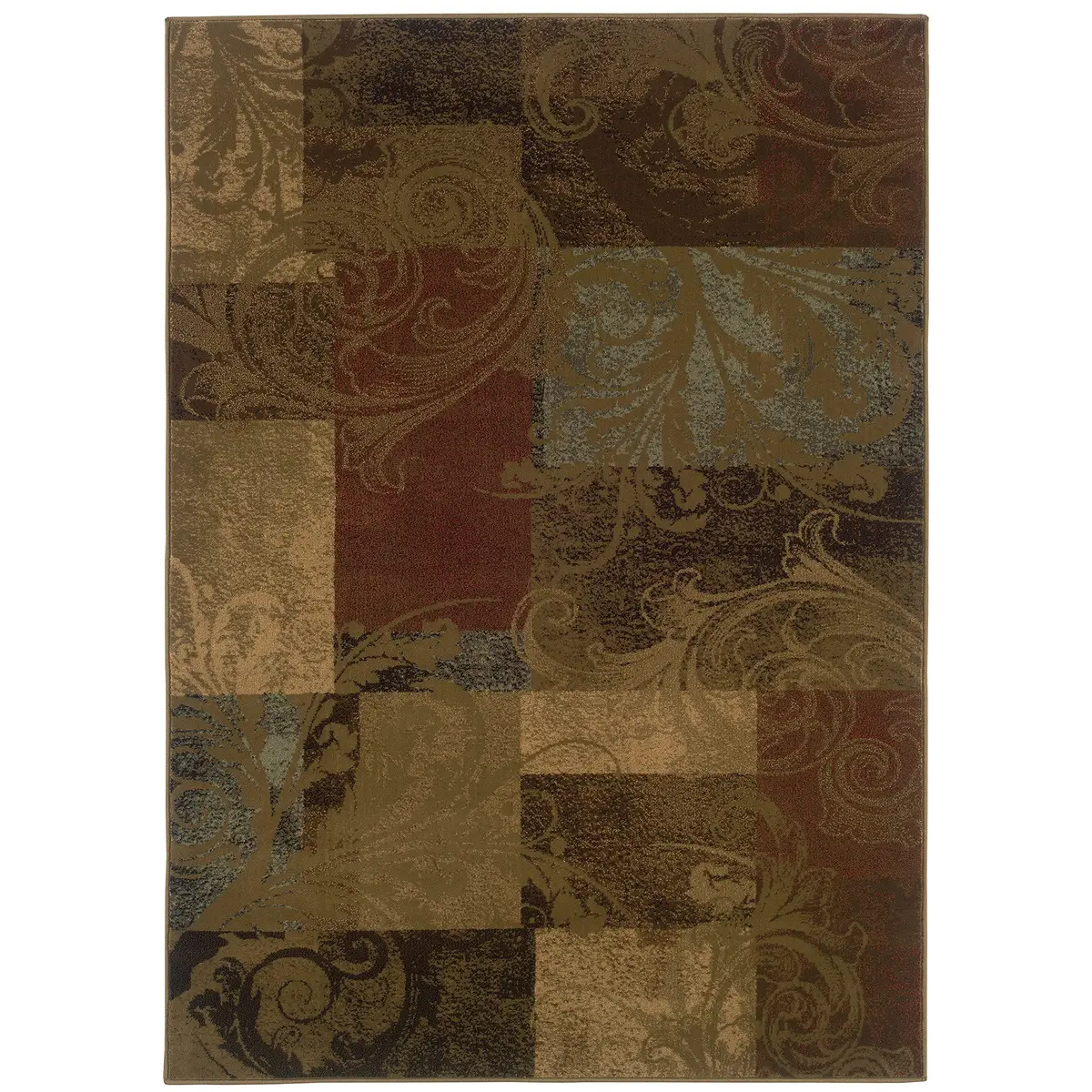 Oriental Weavers Hudson Area Rug 3'3" x 1'10" Green/Red | Modern, Stain-Resistant Entryway Rug - view 2