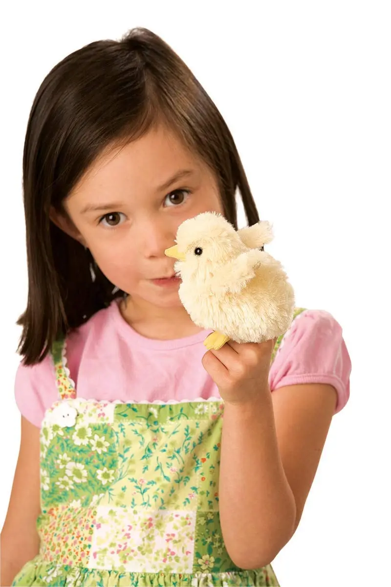 Folkmanis Mini Chick Finger Puppet 7.5cm (3 inches) | Award-Winning Realistic Plush Toy - view 2