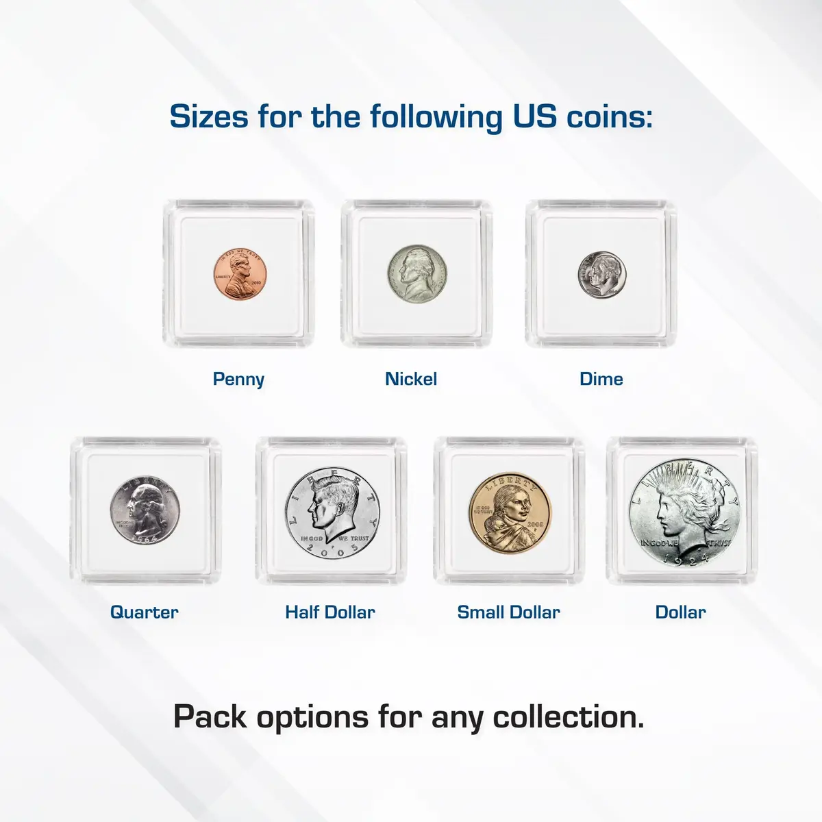 BCW 2x2 Coin Snap - 25 ct Penny Holder | Archival Safe Coin Protector | Crystal Clear Polystyrene Coin Display Case | Ideal for US Lincoln Penny - view 5