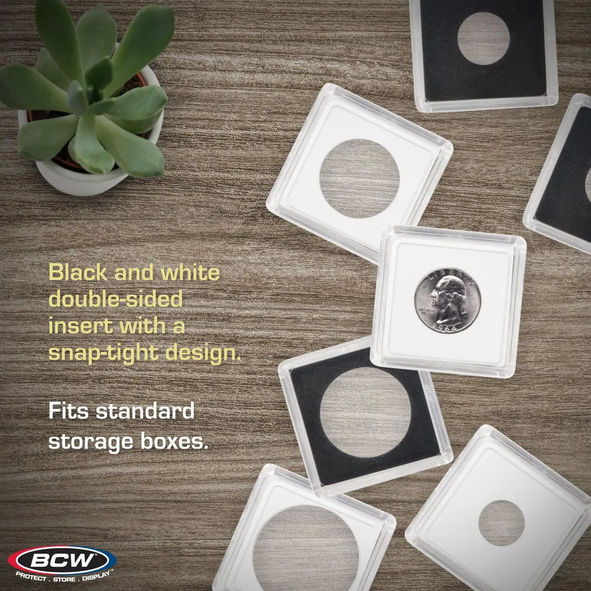 BCW 2x2 Coin Snap - 25 ct Penny Holder | Archival Safe Coin Protector | Crystal Clear Polystyrene Coin Display Case | Ideal for US Lincoln Penny - view 4