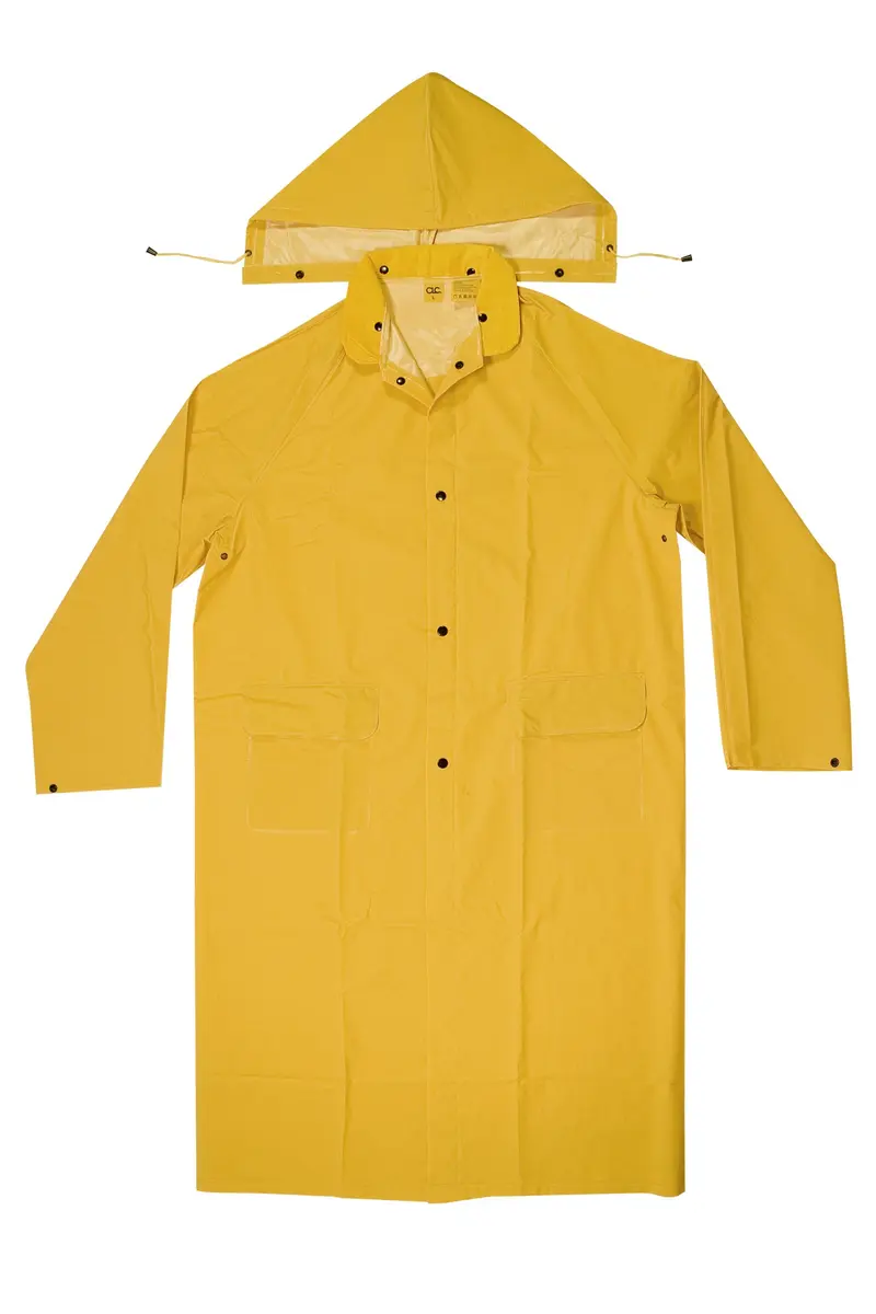 Custom Leathercraft Rain Wear R105L PVC Trench Coat Large Yellow | Heavy Duty Waterproof Raincoat - view 5