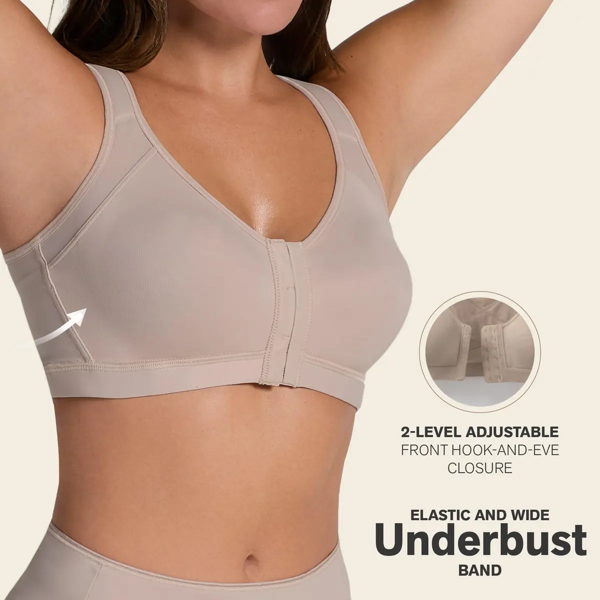 Leonisa Front Closure Posture Corrector Full Coverage Bra - Wireless Back Support Bras for Women - view 3