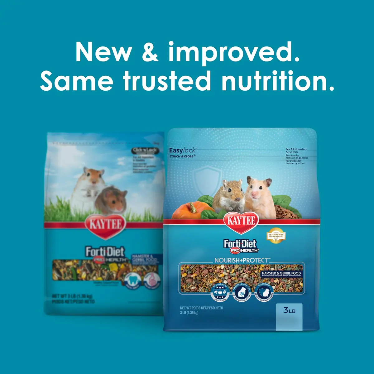 Kaytee Forti-Diet Pro Health Nourish+Protect Hamster & Gerbil Food 3 Pound | Supports Digestive & Immune Health - view 2