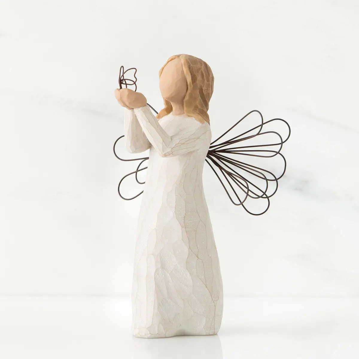 Willow Tree Angel of Freedom Sculpted Hand-Painted Figurine 5x5 in Natural, Inspirational, Hand-Carved - view 2