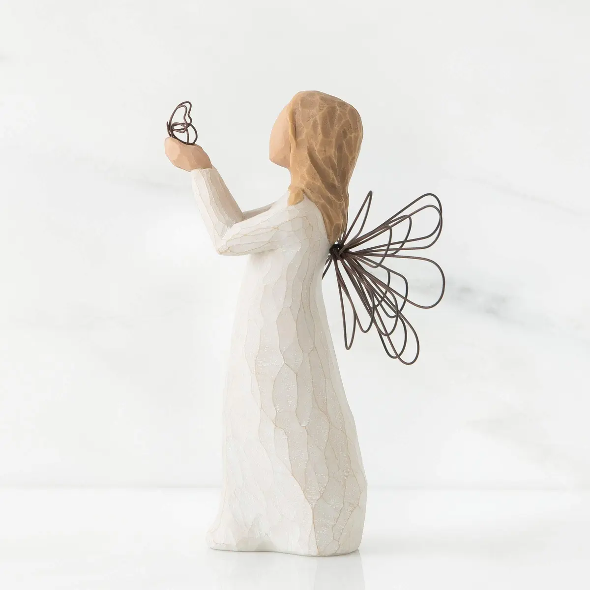 Willow Tree Angel of Freedom Sculpted Hand-Painted Figurine 5x5 in Natural, Inspirational, Hand-Carved - view 3