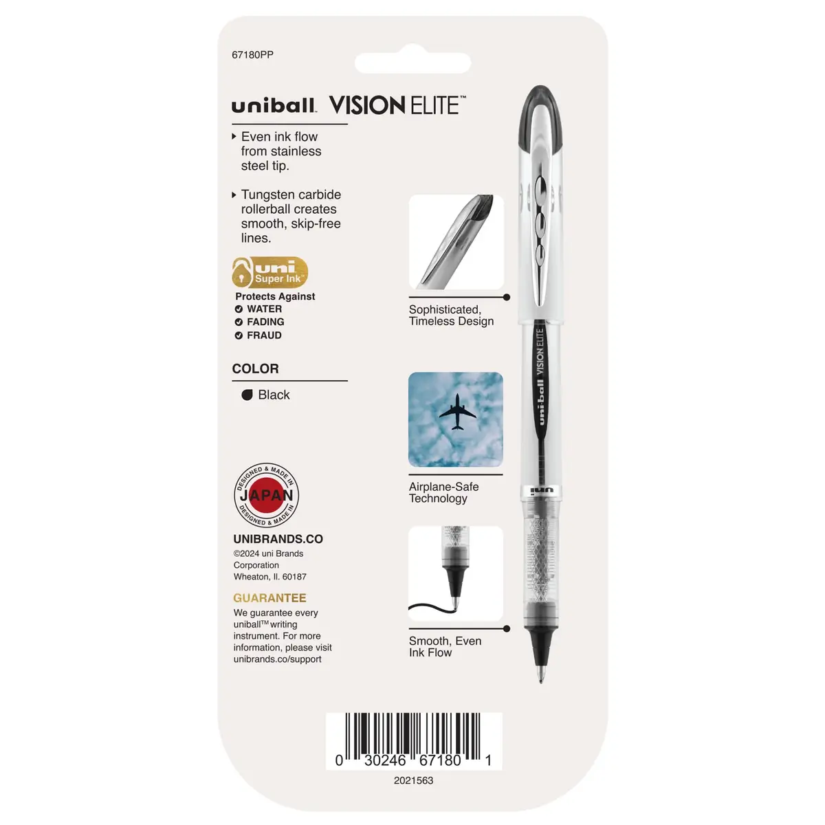 Uni-Ball Vision Elite Rollerball Pens, Bold Point (0.8mm), Black | Leak-Free, Water-Resistant, Smooth Writing - view 9