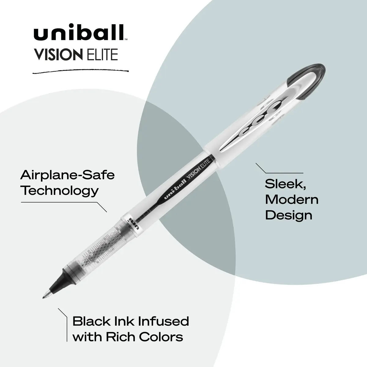 Uni-Ball Vision Elite Rollerball Pens, Bold Point (0.8mm), Black | Leak-Free, Water-Resistant, Smooth Writing - view 3