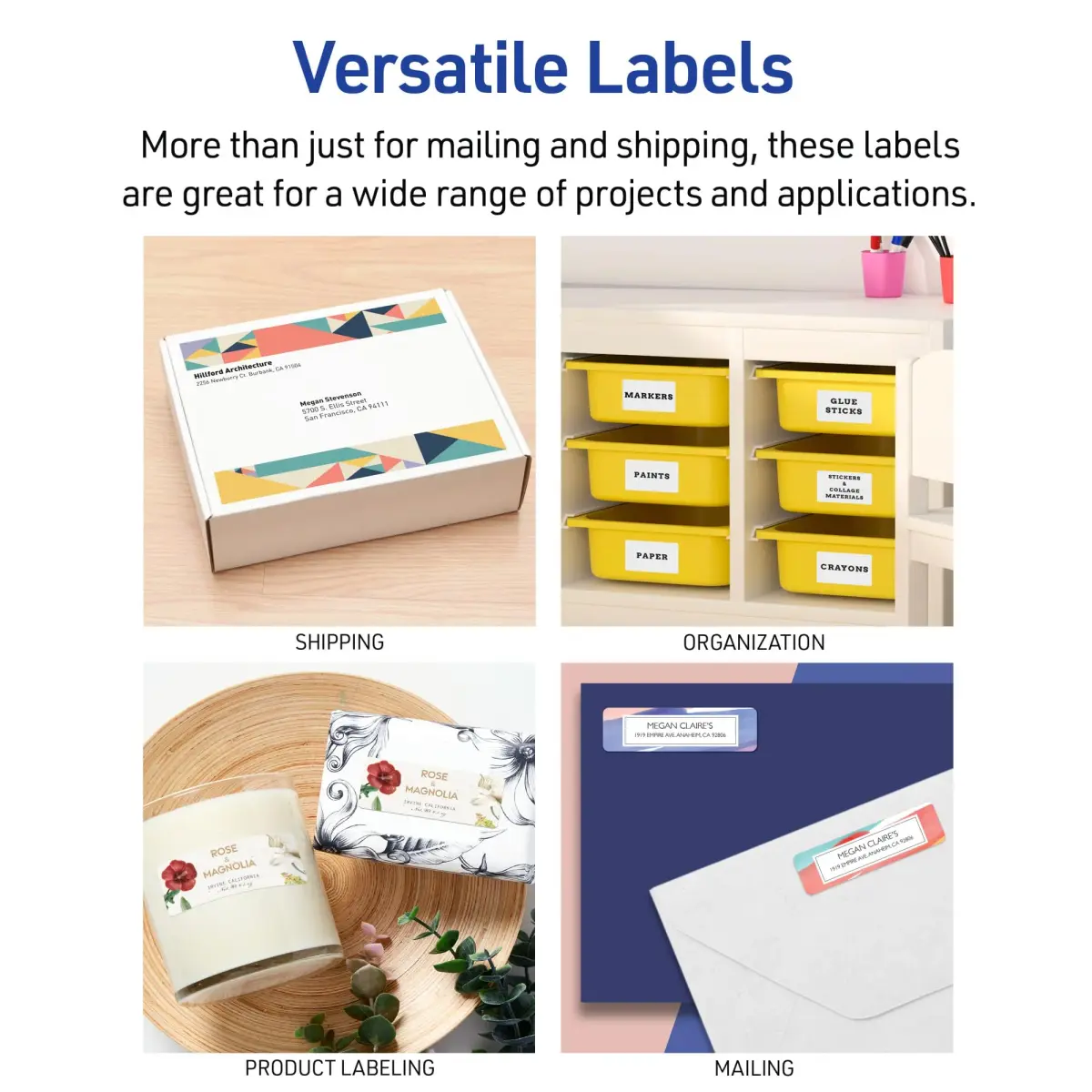 Avery Easy Peel Printable Address Labels 1" x 2-5/8" White 7,500 Labels | Sure Feed Technology for Laser Printers - view 6