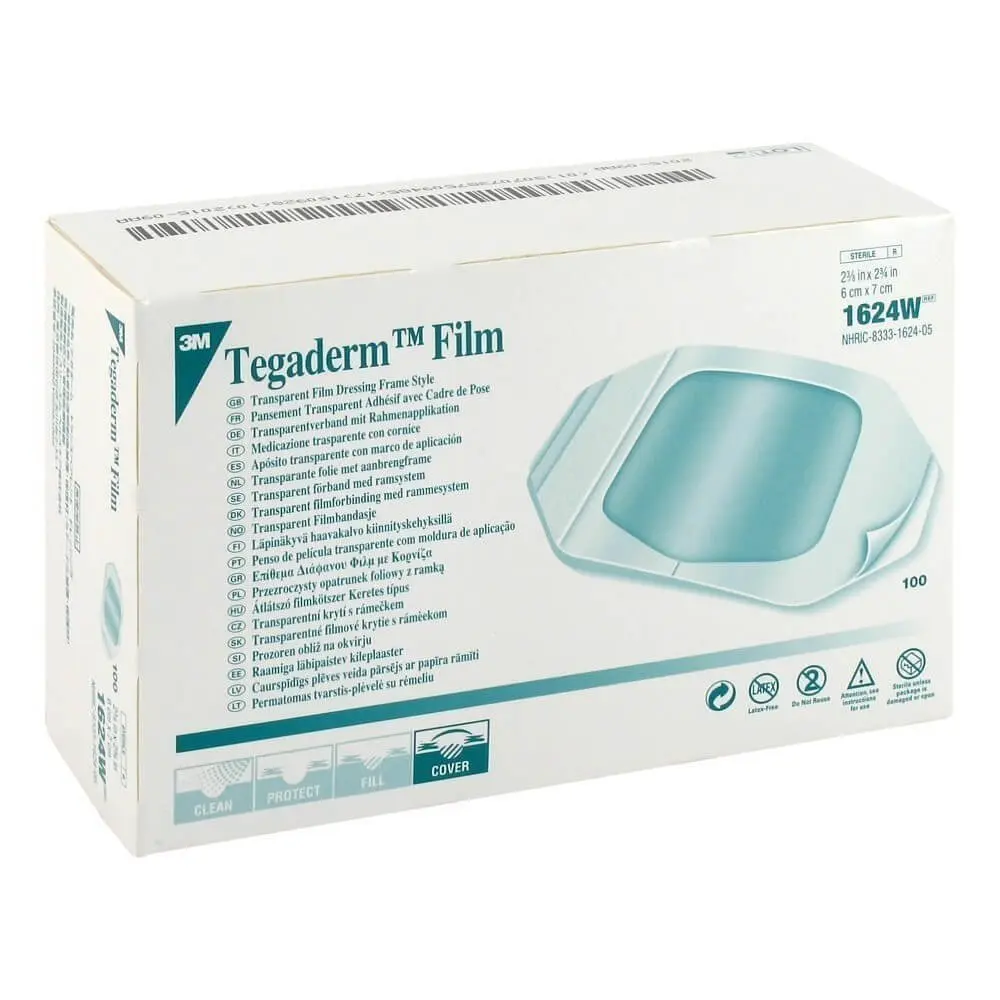 3M Tegaderm 1624W Transparent Film Dressing 6cm x 7cm | Waterproof, Sterile, Breathable, Latex-Free - view 2