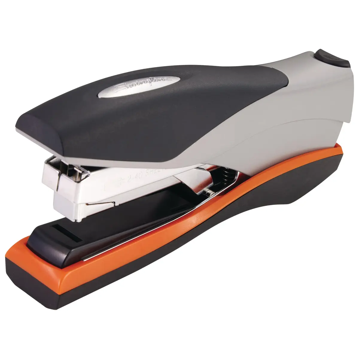 Swingline Stapler 40 Sheet Capacity Optima 40 Jam Free Soft Grip Orange and Gray | Reduced Effort Desktop Stapler - main product image