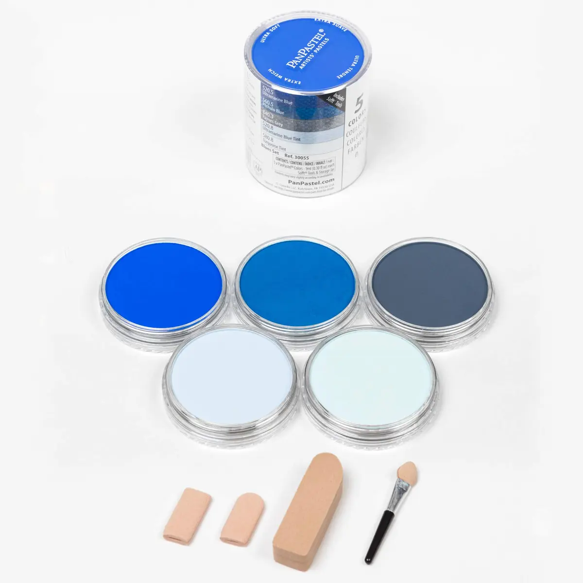 PanPastel Artist Pastels Blues Set 9ml Pans (5 Colors) | Professional Artist Pastels, Unique Pan Format - view 2