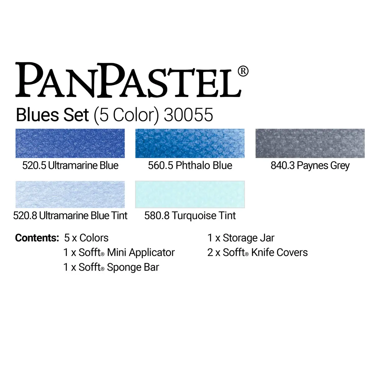 PanPastel Artist Pastels Blues Set 9ml Pans (5 Colors) | Professional Artist Pastels, Unique Pan Format - view 3