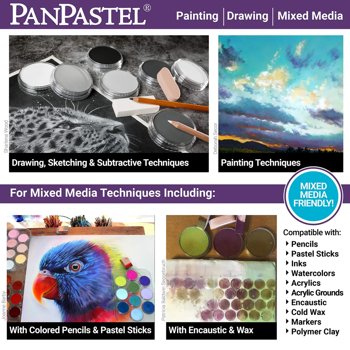 PanPastel Artist Pastels Greens Set 10 Color 9ml Pans | Professional Grade Art Pastels for Landscapes - view 5