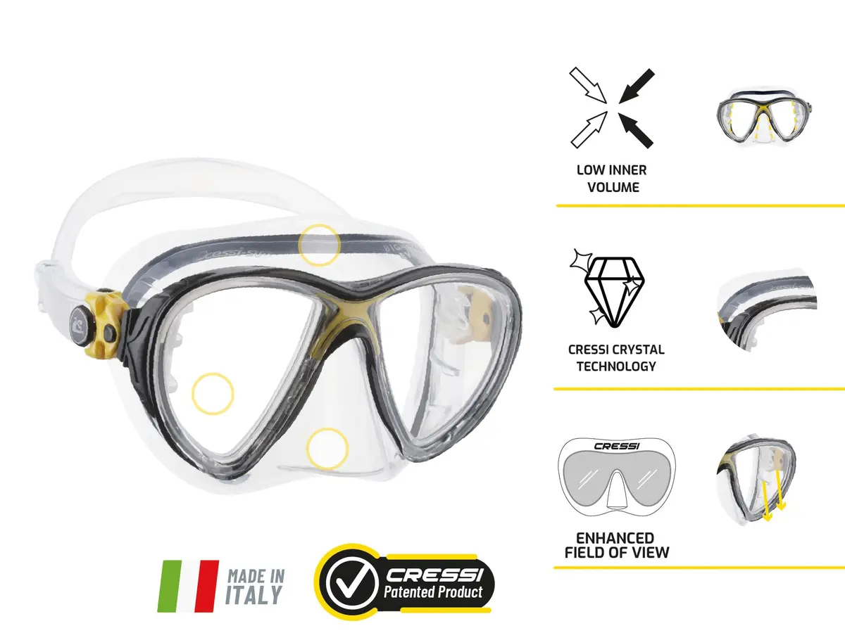 Cressi Big Eyes Evolution Dive Mask | Unprecedented Comfort & Visibility (70-120 chars) - view 3