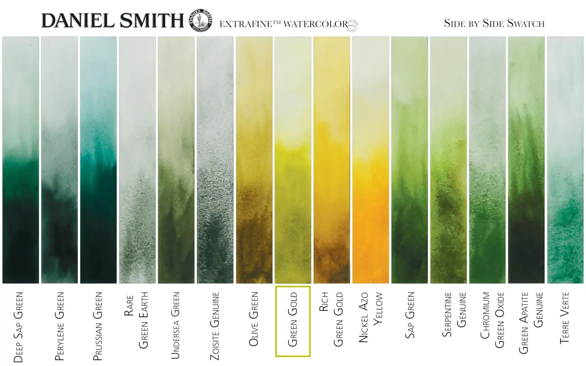 DANIEL SMITH Green Gold Iridescent Watercolor Paint 15ml (0.5 Fl Oz) | ASTM D4236 Certified - view 3
