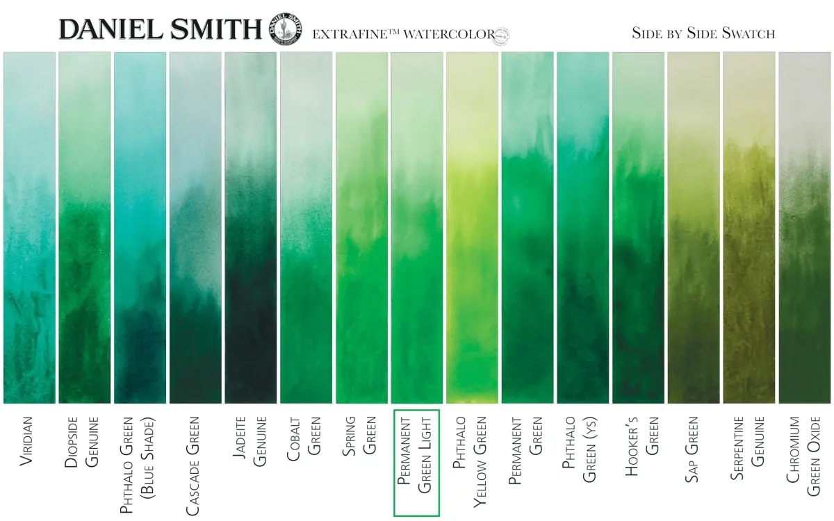 DANIEL SMITH Permanent Green Light Iridescent Watercolor Paint 15ml Tube - view 4