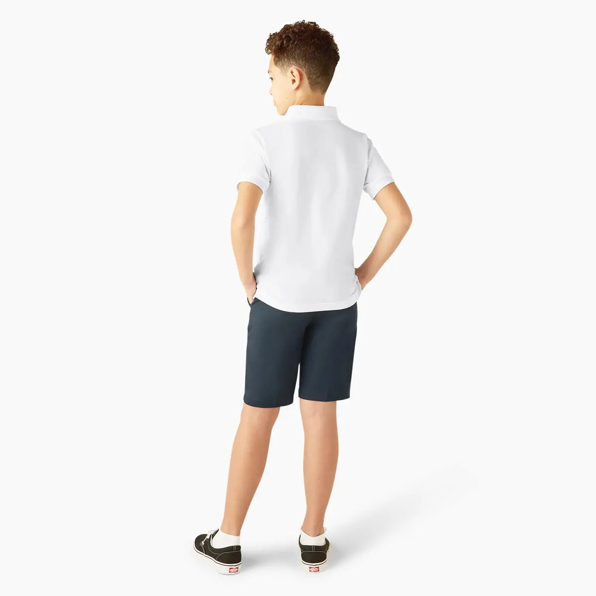 Dickies Big Boys' Short Sleeve Pique Polo Shirt, White, Small (8) | Durable Cotton, Easy Care, Tagless Label - view 5