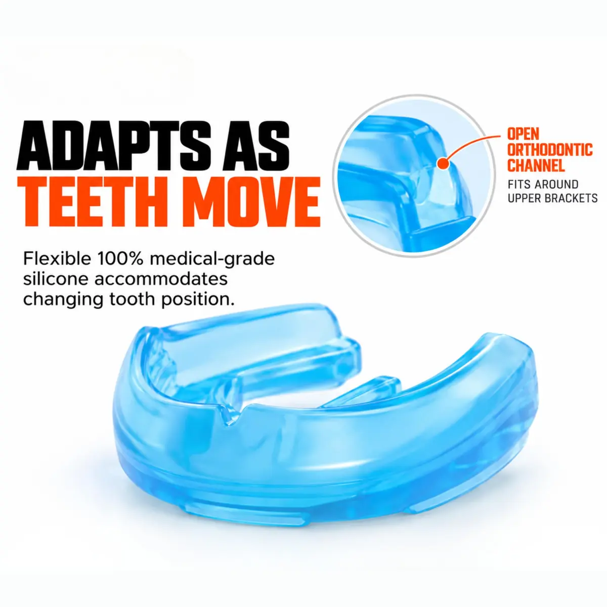 Shock Doctor Mouth Guard for Braces, Pink, Adult | Full Upper Teeth Protection for Braces & Sports - view 4