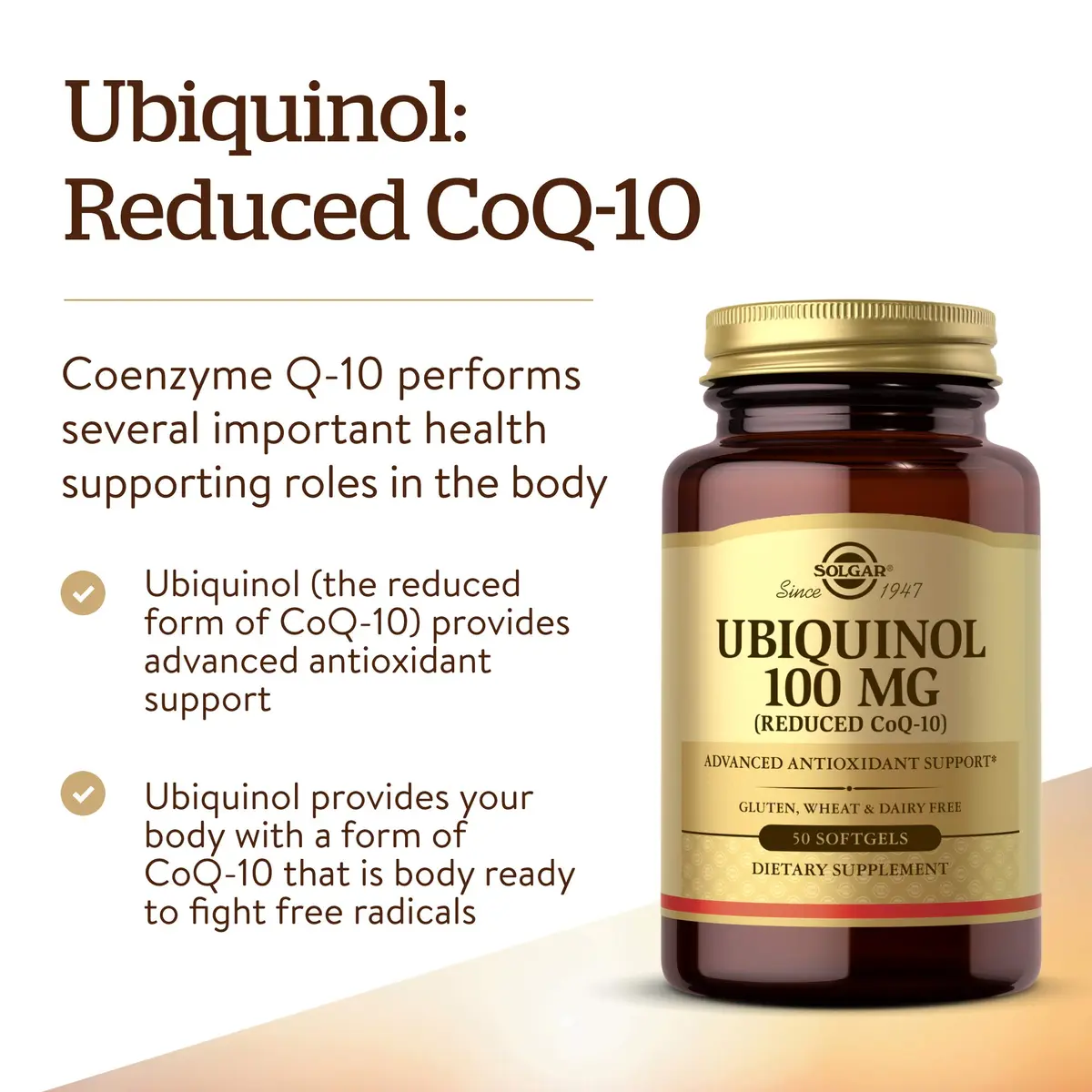 Solgar Ubiquinol 100 mg Softgels 50 Count (50 Servings) | Advanced Antioxidant Support - view 4