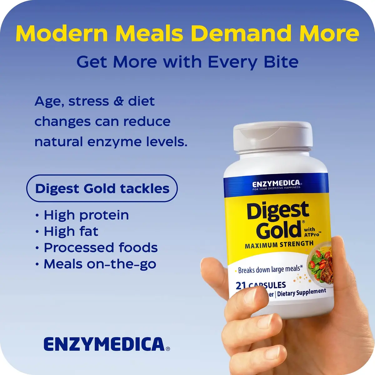 Enzymedica Digest Gold, Maximum Strength, 21 Capsules | Supports Digestion & Energy - view 9