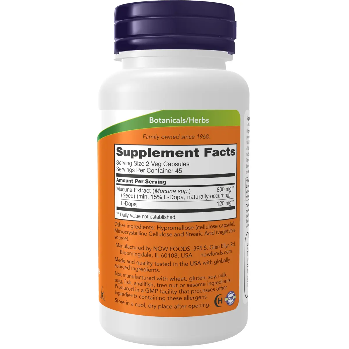 NOW DOPA Mucuna 90 Veg Caps | Standardized 15% L-Dopa for Dopamine Support - view 2