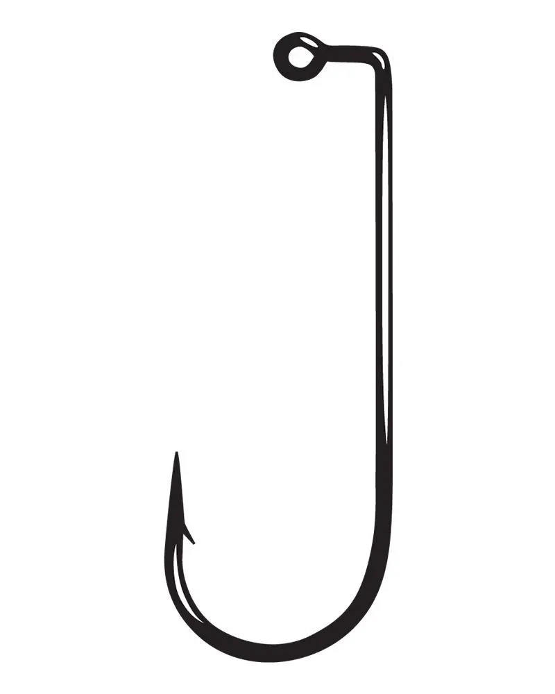 Gamakatsu Black Jig 90, Heavy Wire, Round Bend Jig Hook, Size: 1 | Versatile Salt & Freshwater Jig Hook - main product image