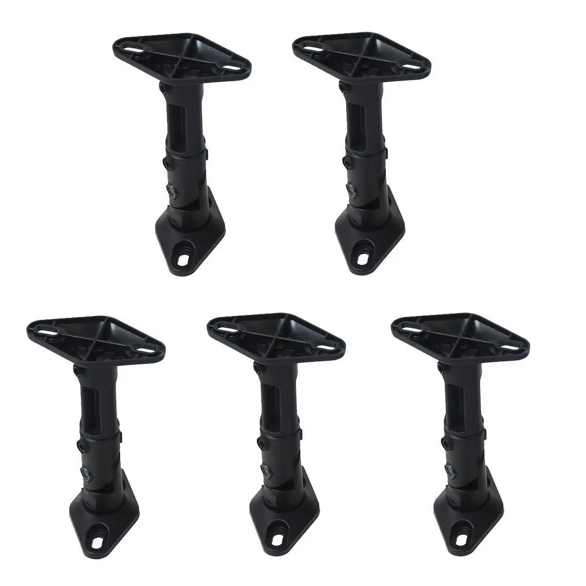 VideoSecu 5 Speaker Wall Ceiling Mount Brackets Black for Home Theater Satellite Speakers 1XZ (Black, 5 Pack) | Adjustable, 8 lb Load Capacity - main product image