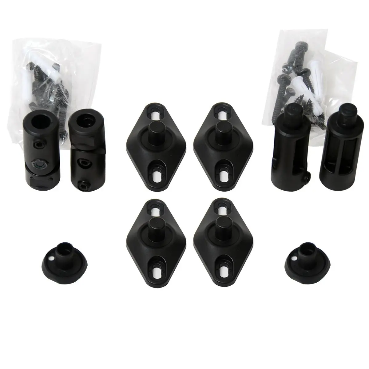 VideoSecu 5 Speaker Wall Ceiling Mount Brackets Black for Home Theater Satellite Speakers 1XZ (Black, 5 Pack) | Adjustable, 8 lb Load Capacity - view 2