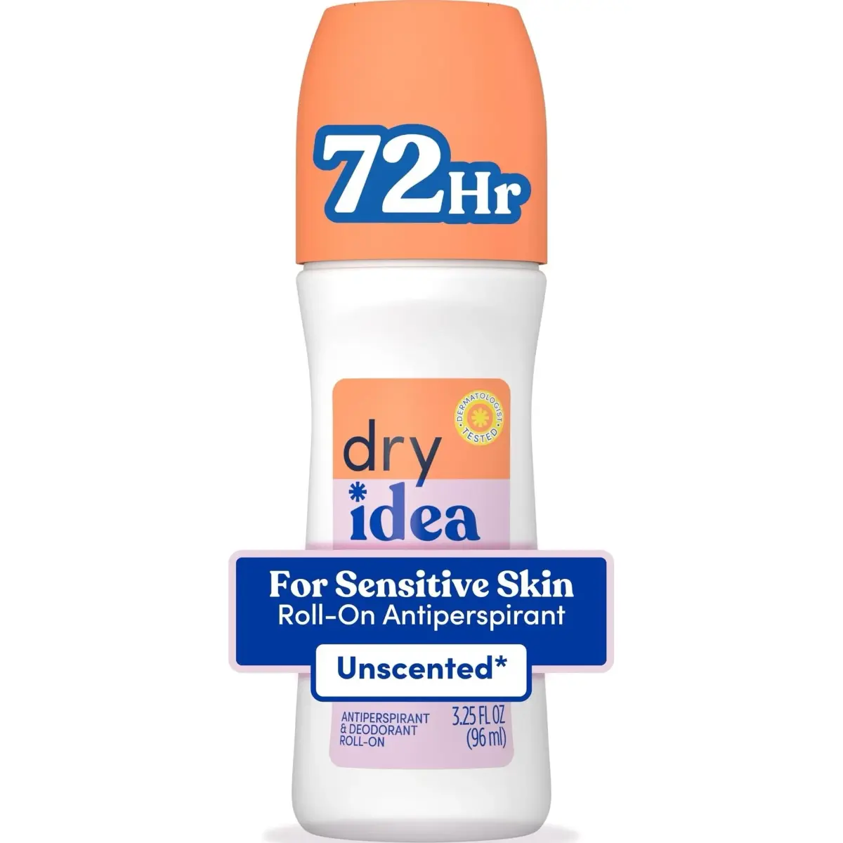 Dry Idea Unscented Roll-On Deodorant & Antiperspirant for Women 96ml (3.25 Fl Oz) | 72-Hour Odor Protection - main product image