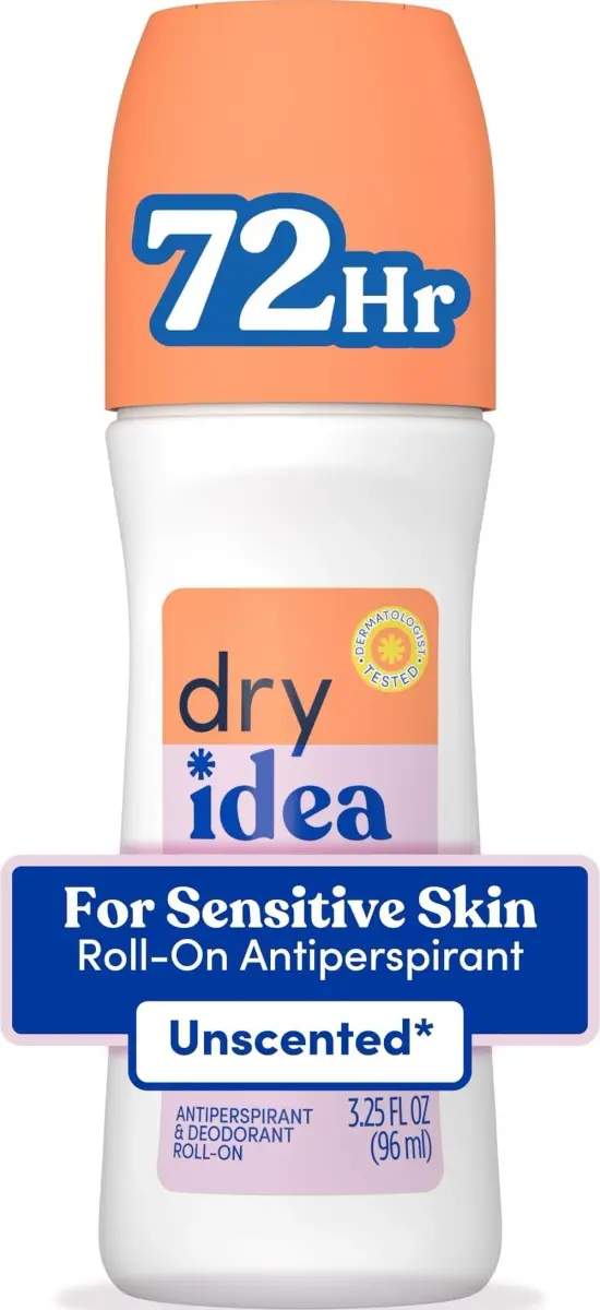 Dry Idea Unscented Roll-On Deodorant & Antiperspirant for Women 96ml (3.25 Fl Oz) | 72-Hour Odor Protection - main product image