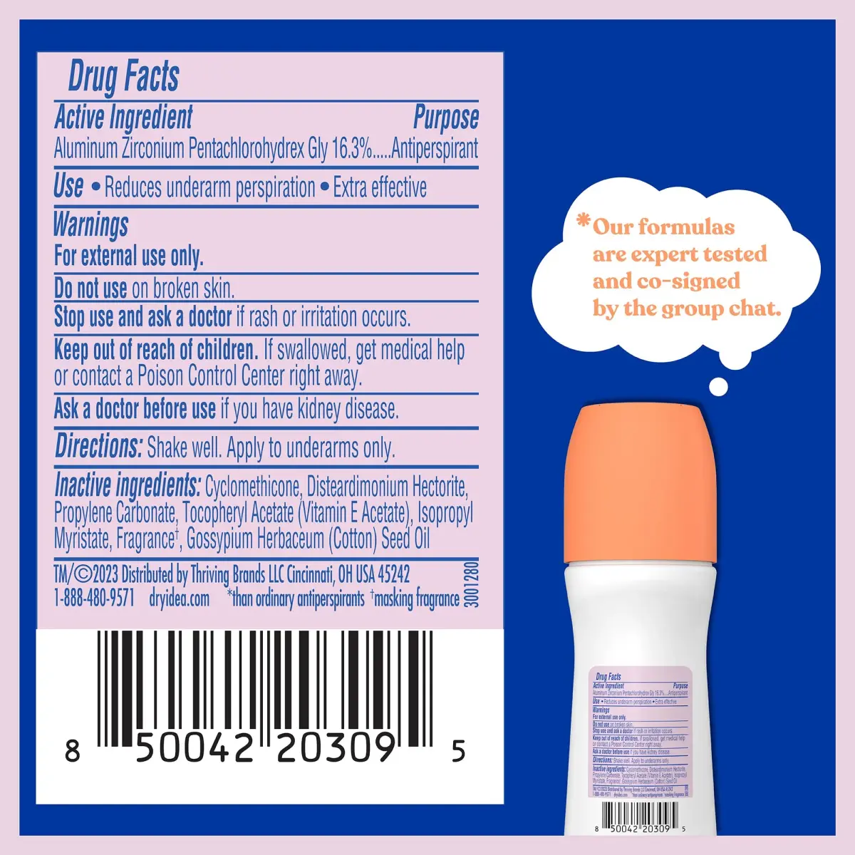 Dry Idea Unscented Roll-On Deodorant & Antiperspirant for Women 96ml (3.25 Fl Oz) | 72-Hour Odor Protection - view 5