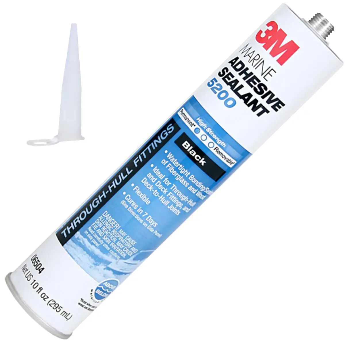 3M Marine Adhesive Sealant 5200 Black 10 fl oz (295.7 ml) | Permanent Bonding & Sealing for Boats & RVs - main product image