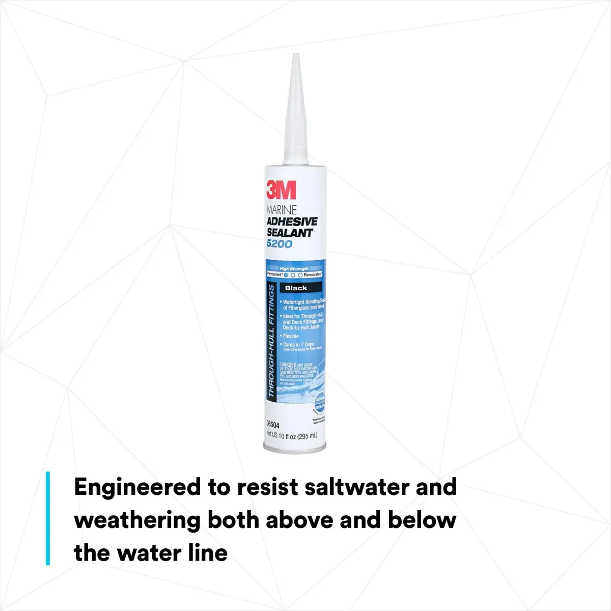 3M Marine Adhesive Sealant 5200 Black 10 fl oz (295.7 ml) | Permanent Bonding & Sealing for Boats & RVs - view 5