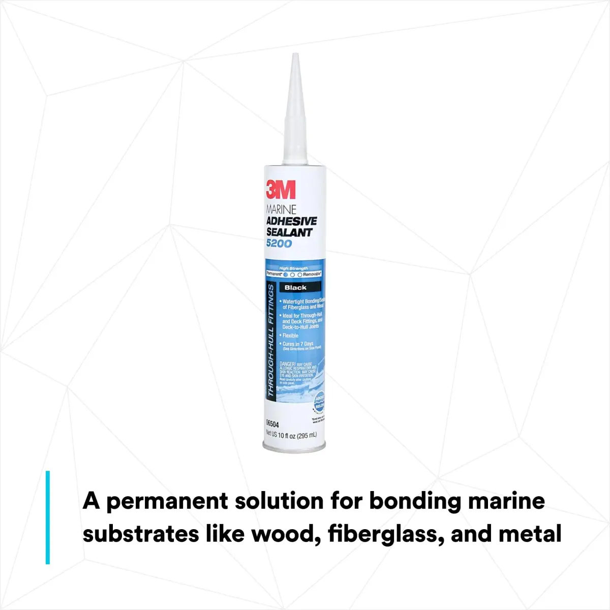 3M Marine Adhesive Sealant 5200 Black 10 fl oz (295.7 ml) | Permanent Bonding & Sealing for Boats & RVs - view 3