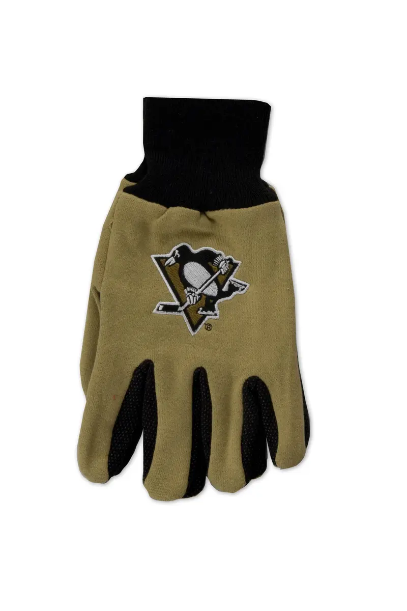 WinCraft Pittsburgh Penguins Two-Tone Gloves, Gold/Black | NHL Team Spirit & Warmth - main product image