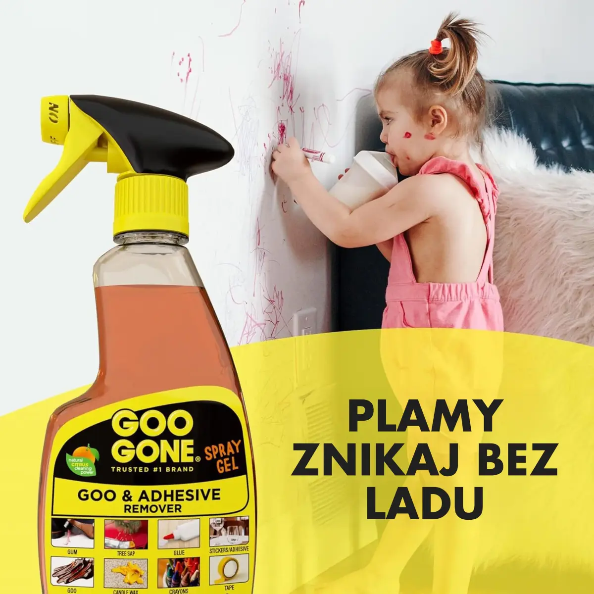 Goo Gone Adhesive Remover Spray Gel 355ml (12 Fl Oz) | Removes Stickers, Labels, Tar, Grease & More - view 7