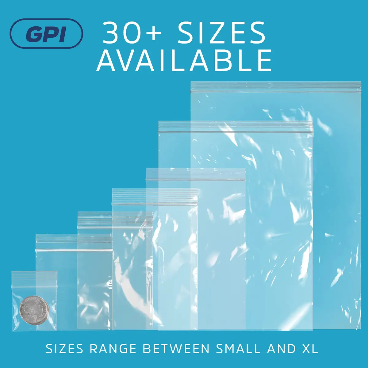 GPI 5" x 8" Zip Bags | 1000 Pack, 2 Mil, Reclosable, for Storage & Packaging - view 8