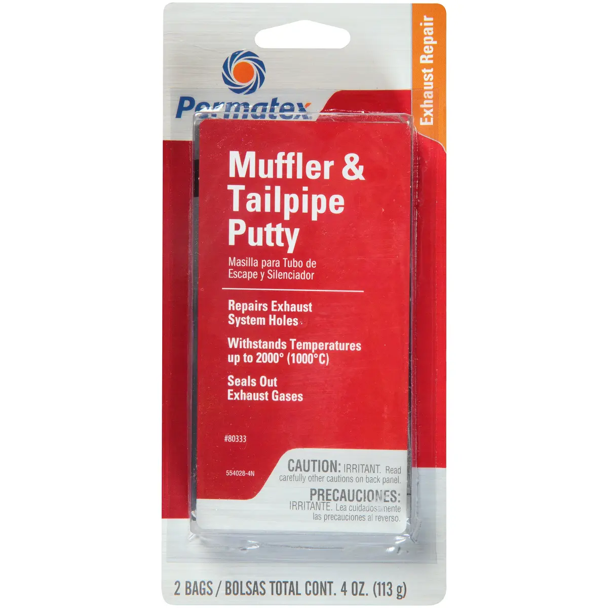 Permatex Muffler and Tailpipe Putty 4 oz. (Pack of 12) | Seals Exhaust Leaks Up to 2000°F - main product image