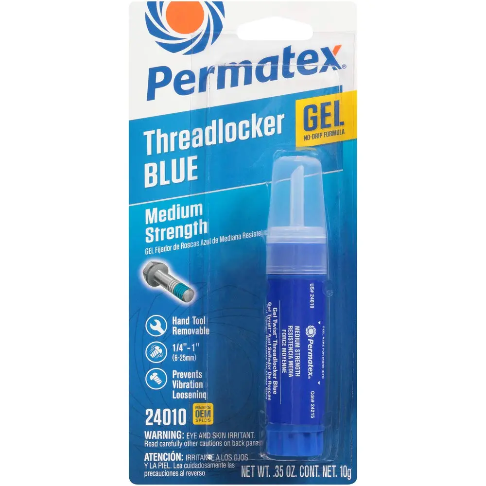 Permatex Blue Threadlocker Gel 10 g | Medium Strength, Vibration-Resistant, Removable - main product image