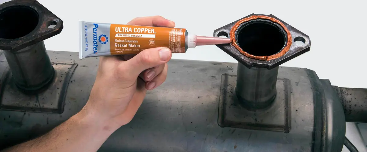 Permatex Ultra Copper Maximum Temperature RTV Silicone Gasket Maker 3 oz (89ml) Tube | High Heat Sealant for Engines - view 2
