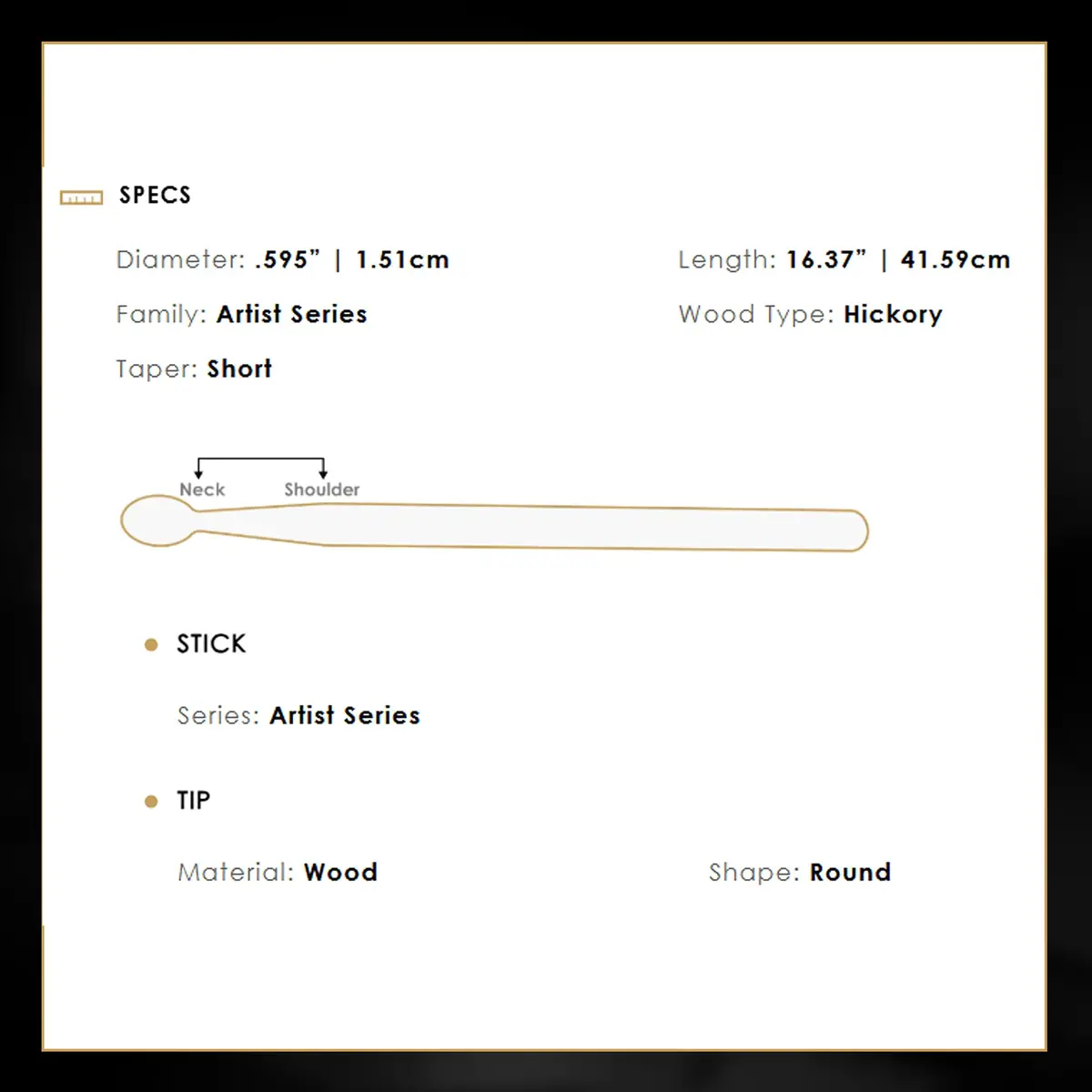 Zildjian Travis Barker Black Artist Series Drumsticks 41.6 cm (16.38 in) | Designed for Aggressive Playing - view 6