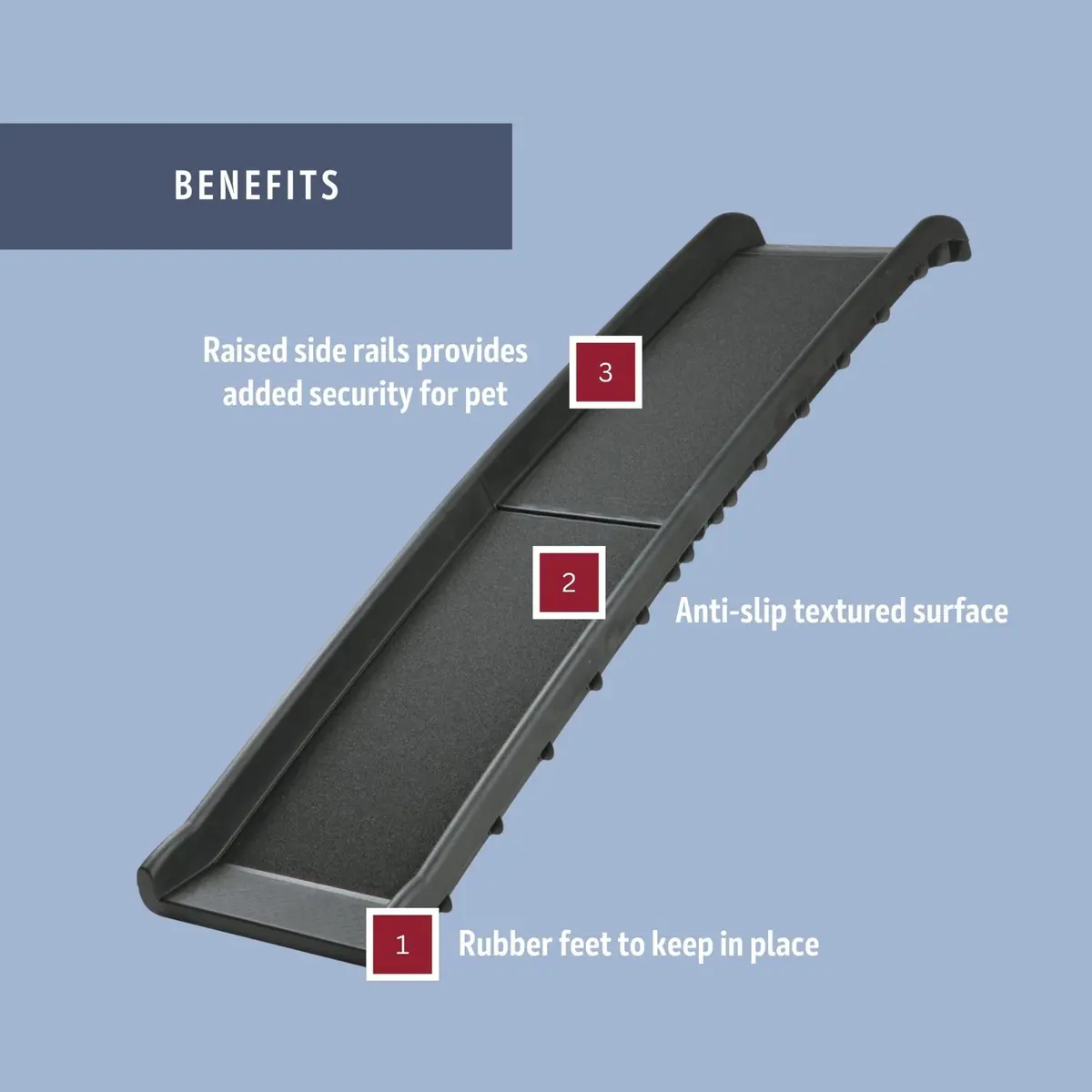 TRIXIE Folding Pet Ramp, Black | Non-slip, Lightweight, Supports 200 lbs, 61.4" Long - view 7
