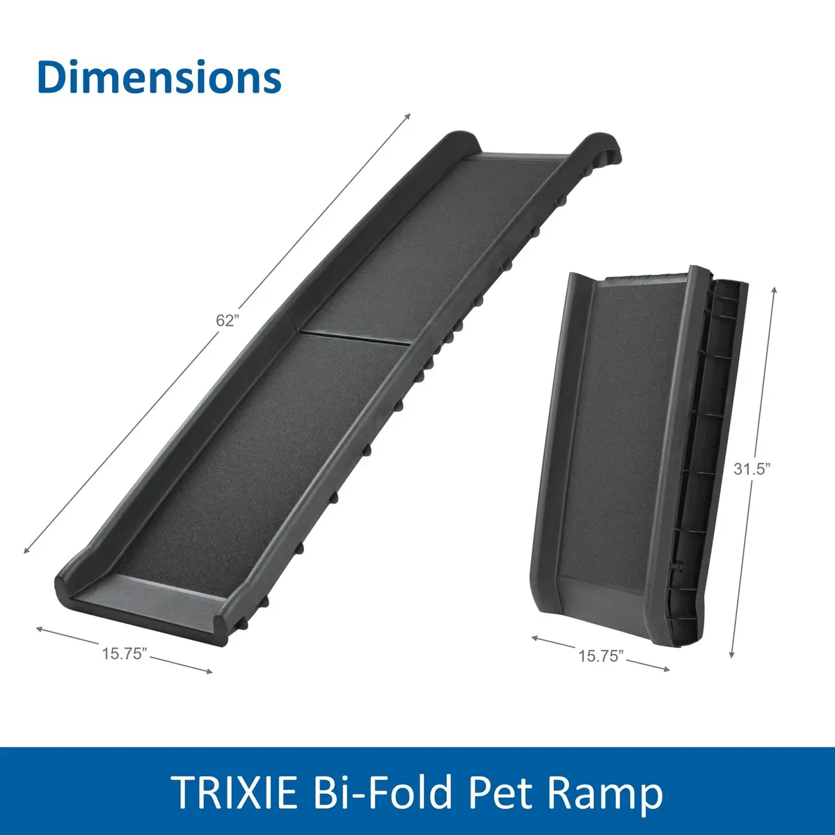 TRIXIE Folding Pet Ramp, Black | Non-slip, Lightweight, Supports 200 lbs, 61.4" Long - view 4